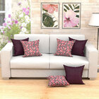 Kit Capas De Almofadas Decorativa Vinho Triângulo  Composê 45