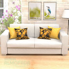 Kit Capas De Almofadas Decorativas Amarelo Floral Composê 45c