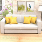 Kit Capas De Almofadas Decorativas Amarelo Medalhão 45cm X 45