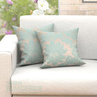 Kit Capas De Almofadas Decorativas Azul Medalhão 45cm X 45cm