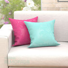 Kit Capas De Almofadas Decorativas Azul Rosa Medalhão Composê