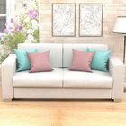 Kit Capas De Almofadas Decorativas Azul Rosê Medalhão Composê