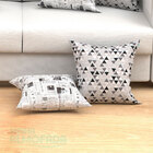 Kit Capas De Almofadas Decorativas Preto Triângulo Jornal Com
