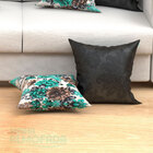 Kit Capas De Almofadas Decorativas Tabaco Floral Verde Esmera