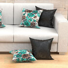 Kit Capas De Almofadas Decorativas Tabaco Floral Verde Esmera