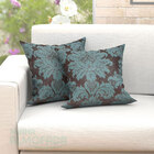 Kit Capas De Almofadas Medalhão Azul 45cm X 45cm 2 Unidades J