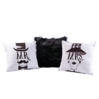 Kit Capas De Almofadas Miss E Mister Preto Plush 03 Peças - 4