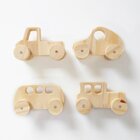 Kit Carrinhos Em Pinus