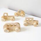 Kit Carrinhos Em Pinus