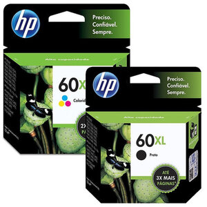 Foto de Kit Cartucho Hp 60xl Cc641wb Preto E Hp 60xl Cc644wb Color