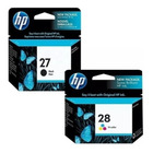 Kit Cartucho Original Hp 28 Color C8728ab + Hp 27 Preto C8727