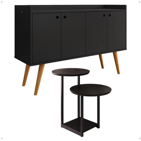 Kit Casa Aparador Buffet Dallas Cantinho Café Mesa Apoio Late