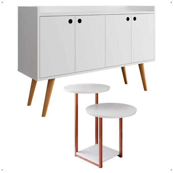 Kit Casa Aparador Buffet Dallas Cantinho Café Mesa Apoio Late