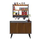 Kit Casa Completa Aparador Buffet Pés Palito Wood New Armário