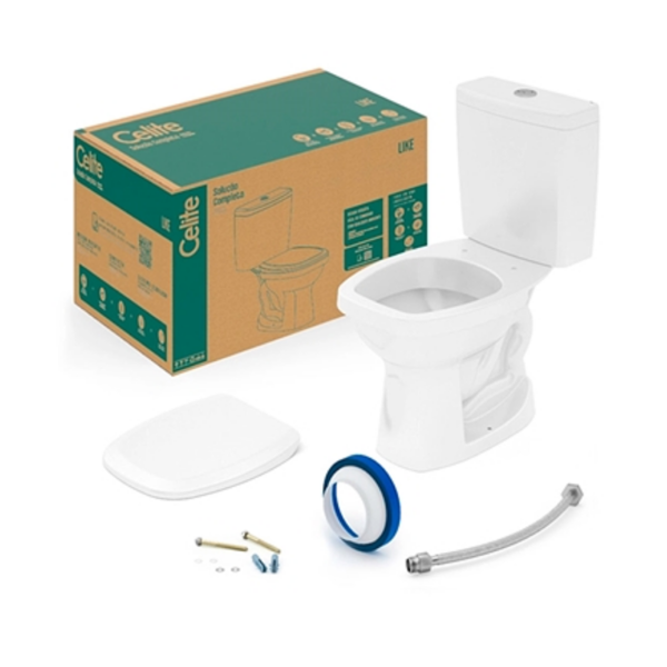 Kit Celite Like Bacia+caixa+assento+acessorios 3/6 Litros