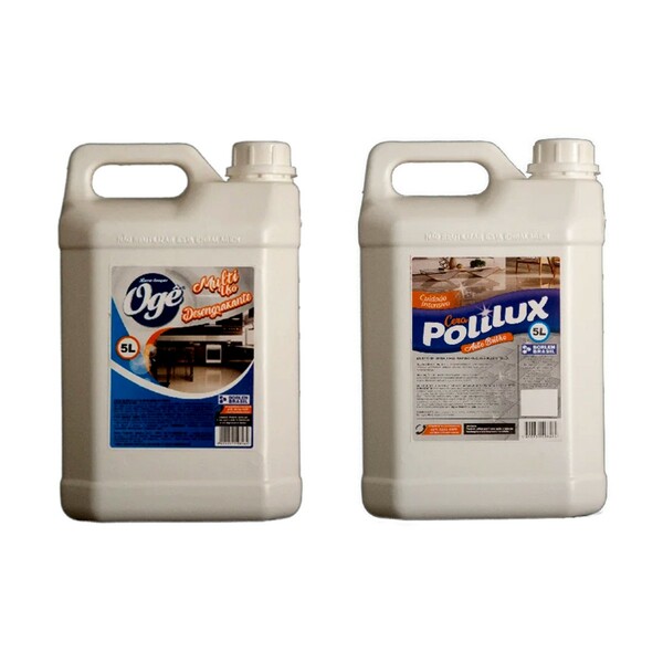 Kit Cera Polilux Emulsionada E Multiuso Ogê Desengraxante 5l