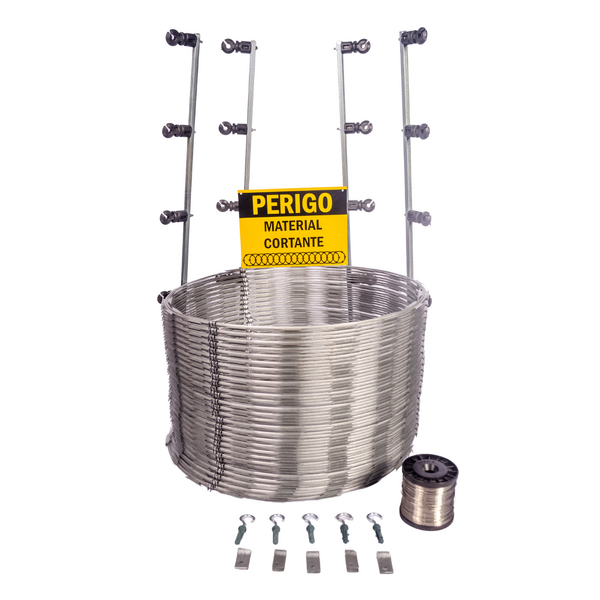 Kit Cerca Concertina Dupla Clipada 45 Cm X 8 Metros Comprimen