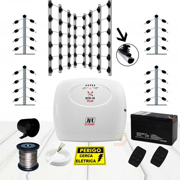 Kit Cerca Elétrica 30 Big Haste Industrial Sirene E Central I