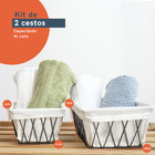 Kit Cesto Aramado Com Forro Multiuso 15cm E 18 Cm - Oikos Pre