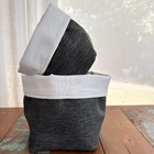 Kit Cesto Cachepot Prático Preto Chumbo