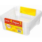 Kit Cesto Organizador Plástico Cristal 1,6 Casar Fit Sanremo