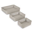Kit Cesto Plástico Cinza Claro 7x25,6x34,2cm Usual Utilidades