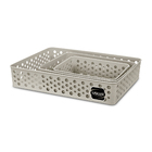 Kit Cesto Plástico Cinza Claro 7x25,6x34,2cm Usual Utilidades