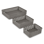 Kit Cesto Plástico Cinza Escuro 7x25,6x34,2cm Usual Utilidades