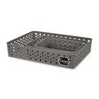 Kit Cesto Plástico Cinza Escuro 7x25,6x34,2cm Usual Utilidades