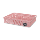 Kit Cesto Plástico Rosa 7x25,6x34,2cm Usual Utilidades