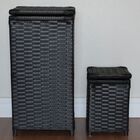 Kit Cesto Roupas 30x30x60 E Lixeira 20x20x30 Preto