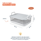 Kit Cestos De Plástico Com Tampa 9 E 15 Litros - 2 Pçs Cinza U