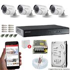 Kit CFTV 4 Câmeras Hikvision DVR 4 canais DS-7204 HD 500GB