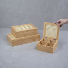 Kit Chá Com Caixa De Bambu Com Palhinha 4/8 Nichos 3pç-oikos