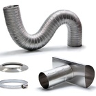 Kit Chaminé Em Alumínio Com Flexível Corrugado De 1,5mx100mm