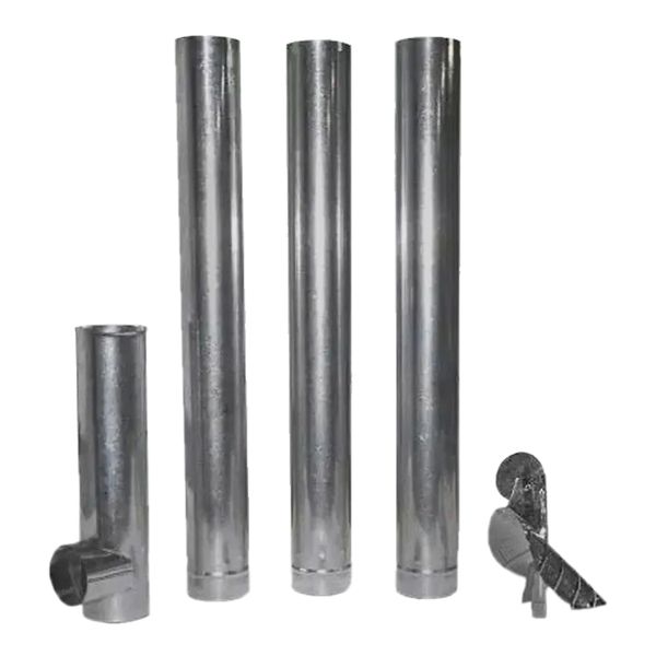 Kit Chaminé Para  Fogão A Lenha Com 6 Peças