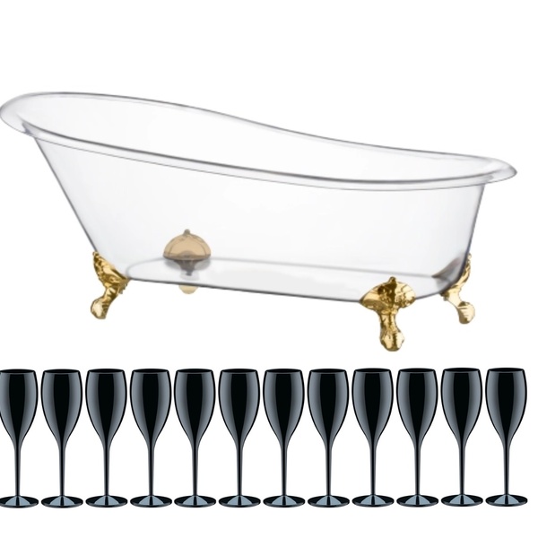 Kit Champanheira Festa Banheira King 12 Garrafas C/ 12 Taças