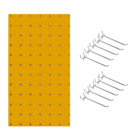 Kit Chapa Perfurada 120 x 60 cm Amarelo + 10 Ganchos 10 Cm