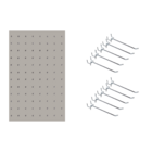 Kit Chapa Perfurada 120 x 60 cm Branco Cristal + 10 Ganchos 1