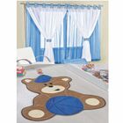 Kit Charmoso Decoração = Cortina Juvenil 2 Metros + Tapete Ur