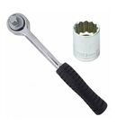 Kit Chave Catraca 1/2" + Soquete Estriado 24mm À 28mm