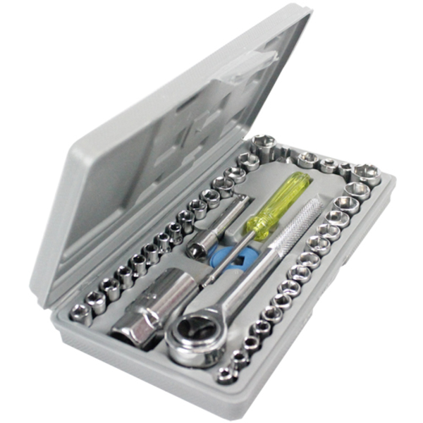 Kit Chave Catraca Reversivel Jogo De Soquetes 39 Pecas Em Aco Carbono Com Maleta Njds40 Leroy Merlin