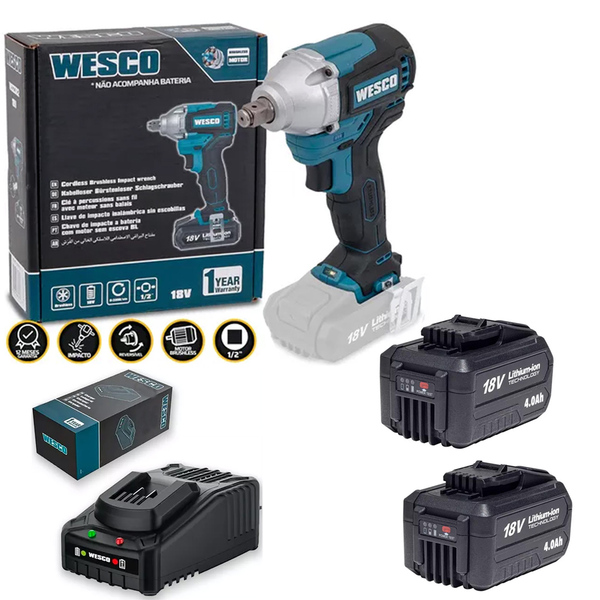 Kit Chave De Impacto 18v Brushless Ws2382 + Carregador Ws9969