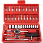 Kit Chaves Catraca Reversível Soquetes 46 Peças + Maleta