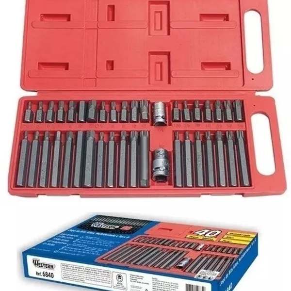 Kit Chaves De Impacto P/ Pneumática Allen Torx Multidentada