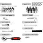 Kit Chaves Soquete Catraca 46 Peças De Aço Estojo Portátil