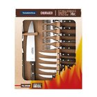 Kit Chur 14 Pcs Polywood Castanho Sortidos Com Laminas De Aco