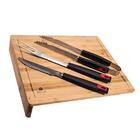 Kit Churrasco 3 Peças Preto Com Tabua Bambu Bela Home