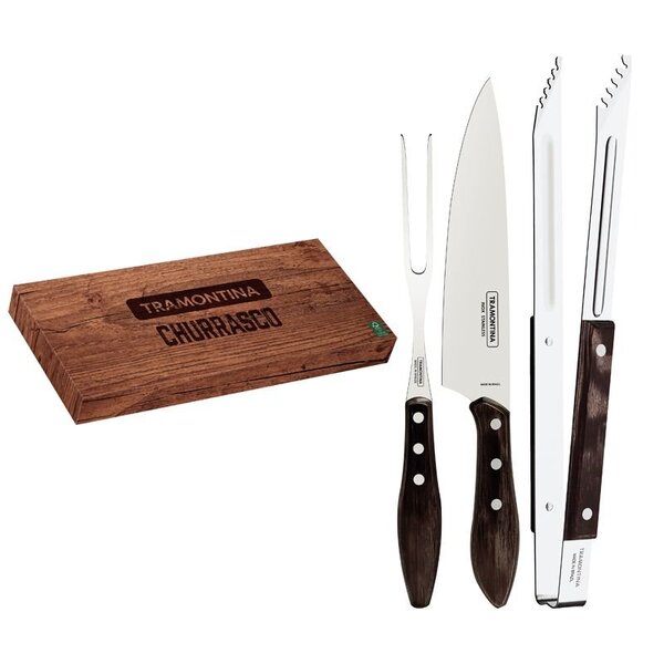 Kit Churrasco 3 Peças Tramontina 29899265 Castanho