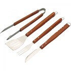 Kit Churrasco 5 Peças Tábua em Bambu com Garfo Faca Espátula